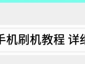 红米手机刷机教程（详解红米手机刷机步骤与技巧）